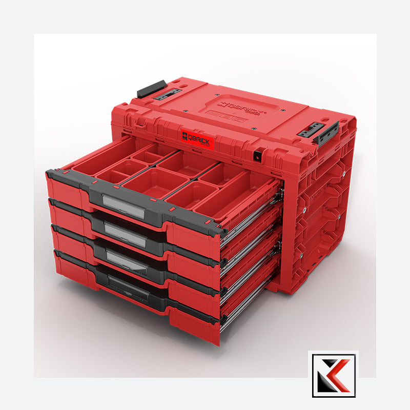 Qbrick System PRIME Drawer 4 Toolbox Expert Red Ultra HD
